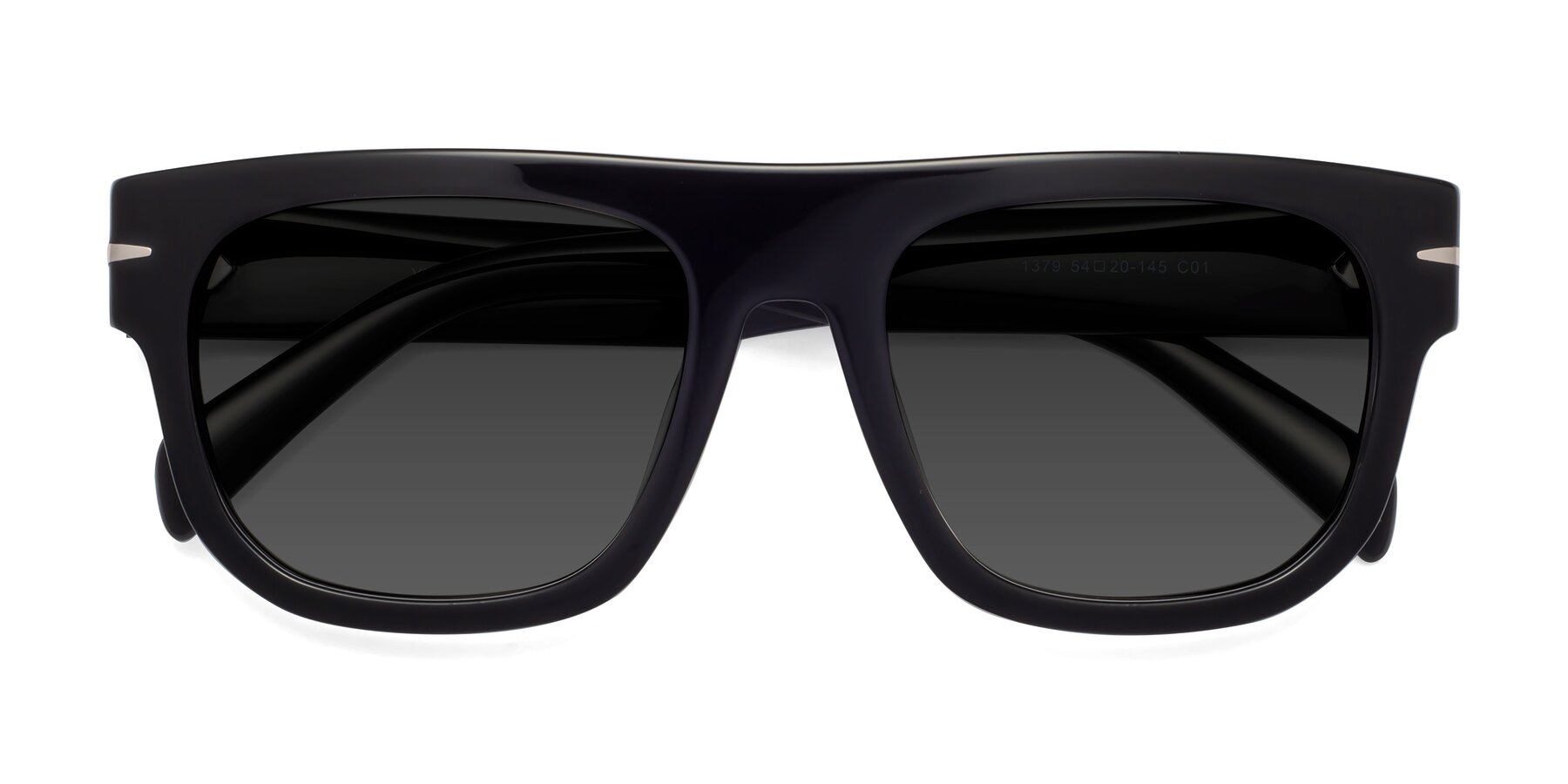 Folded Front of Campbell in Black with Gray Tinted Lenses