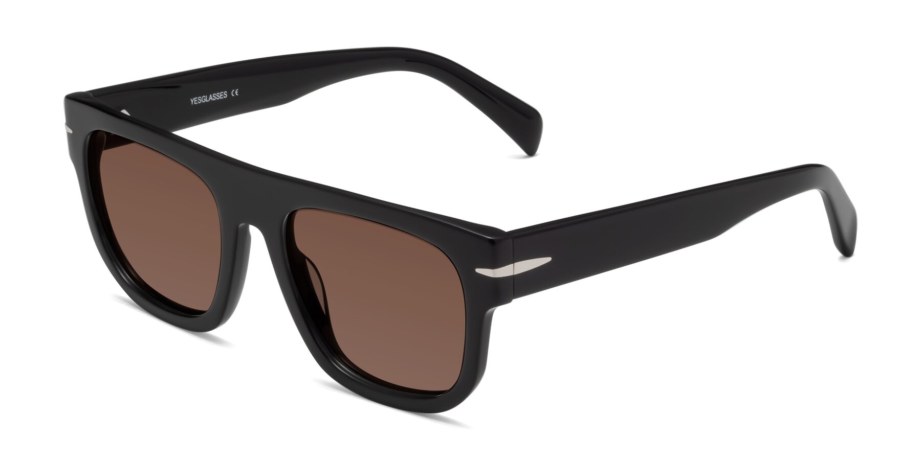 Angle of Campbell in Black with Brown Tinted Lenses