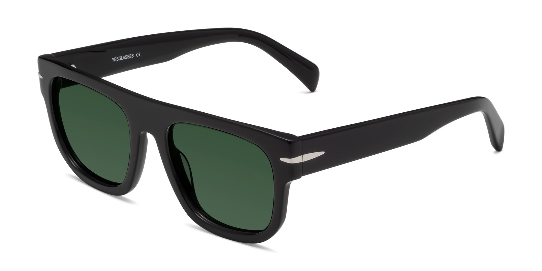 Angle of Campbell in Black with Green Tinted Lenses