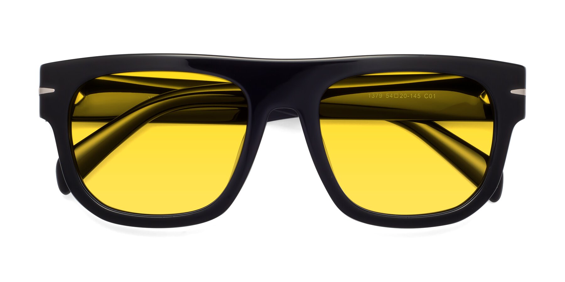 Folded Front of Campbell in Black with Yellow Tinted Lenses