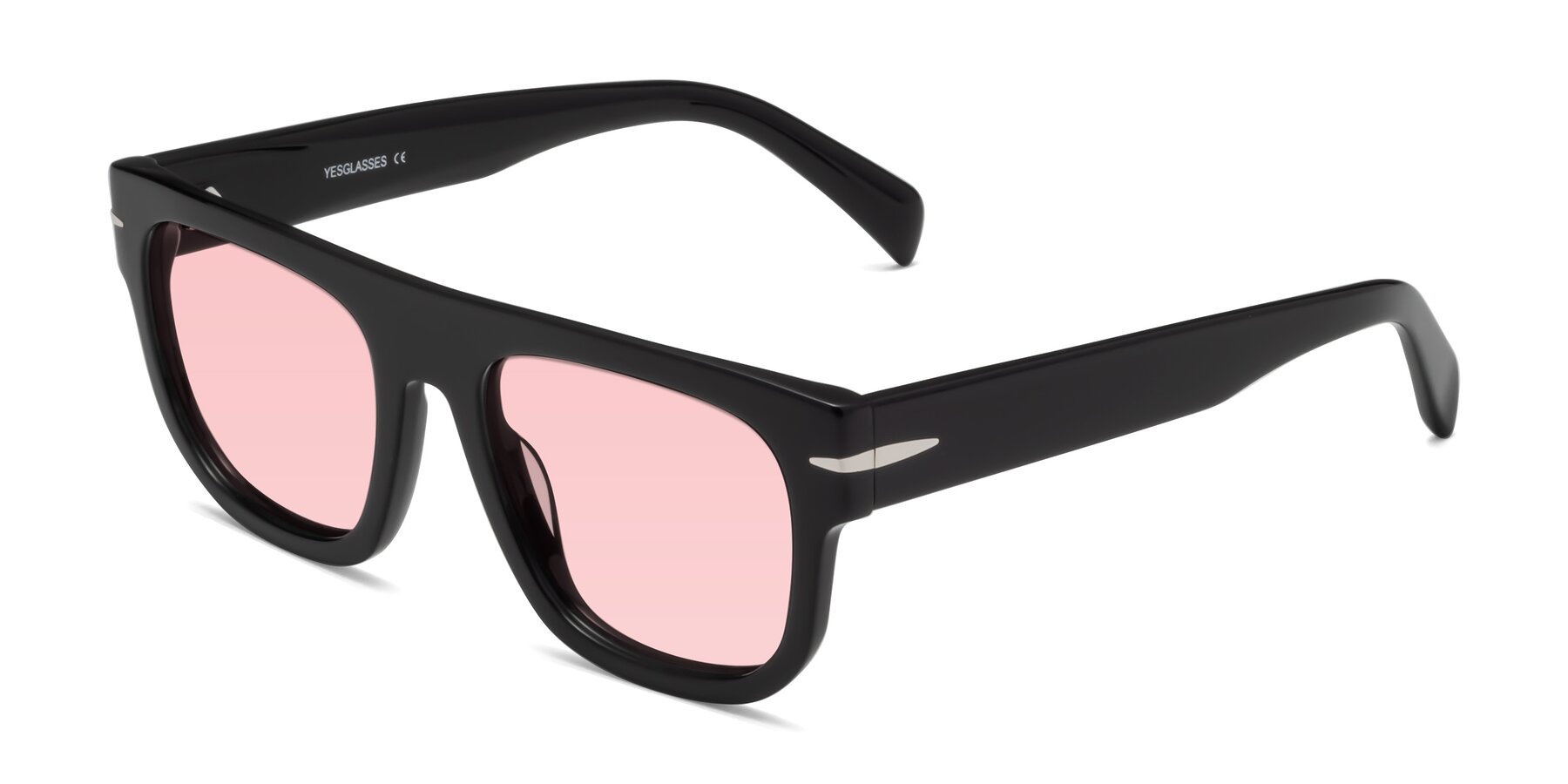 Angle of Campbell in Black with Light Garnet Tinted Lenses