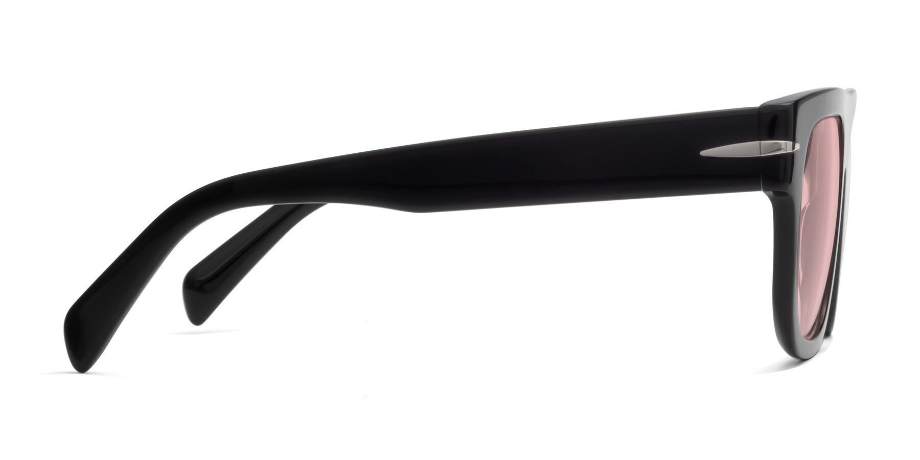 Side of Campbell in Black with Light Garnet Tinted Lenses