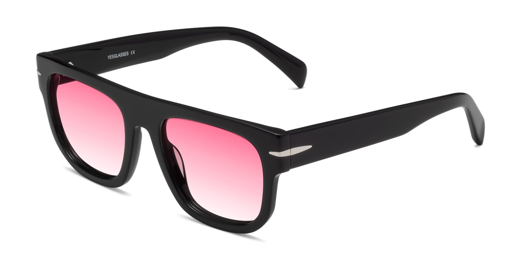 Angle of Campbell in Black with Pink Gradient Lenses