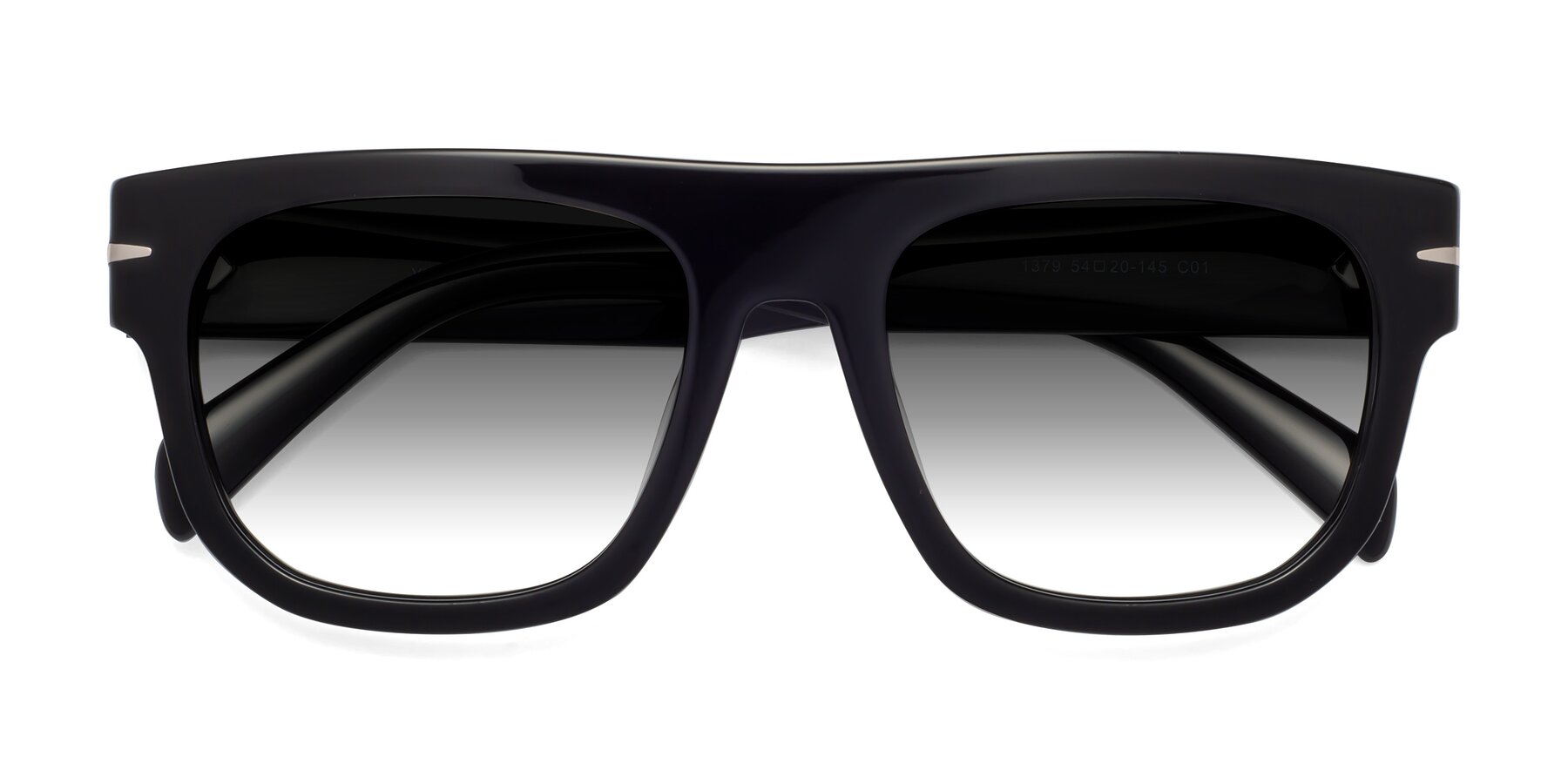 Folded Front of Campbell in Black with Gray Gradient Lenses