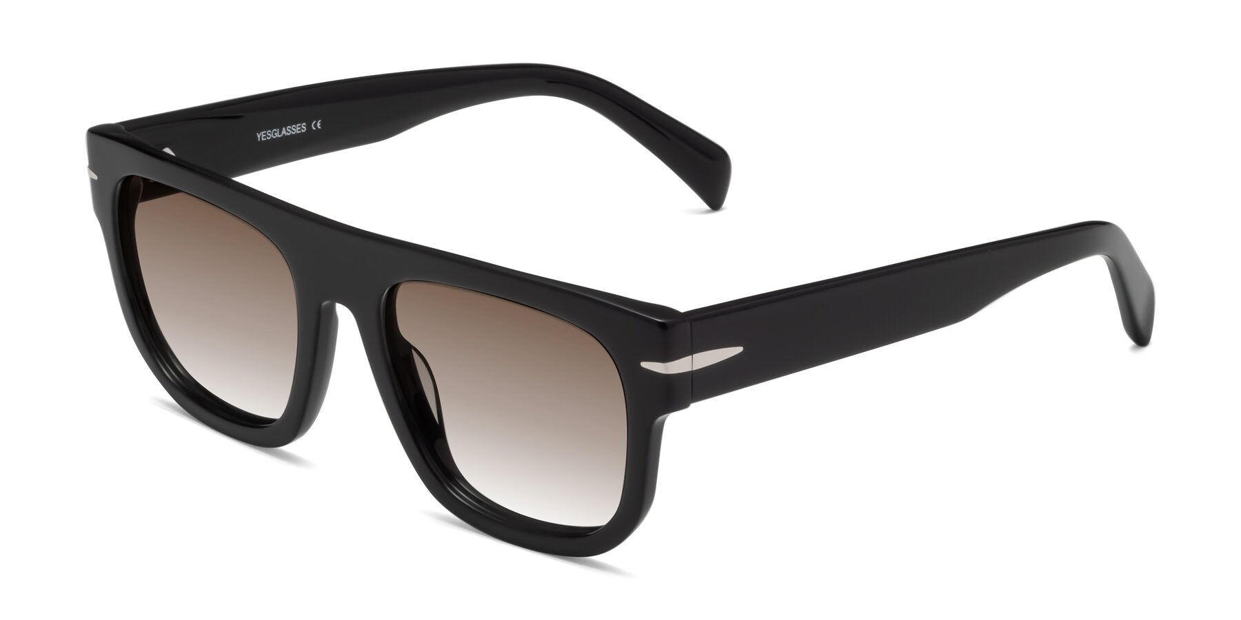 Angle of Campbell in Black with Brown Gradient Lenses