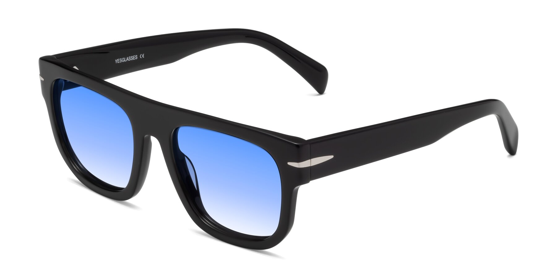 Angle of Campbell in Black with Blue Gradient Lenses