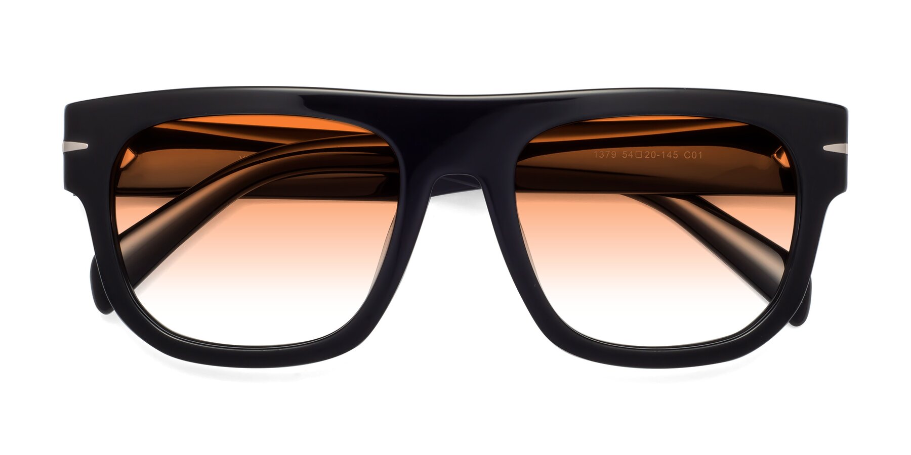 Folded Front of Campbell in Black with Orange Gradient Lenses