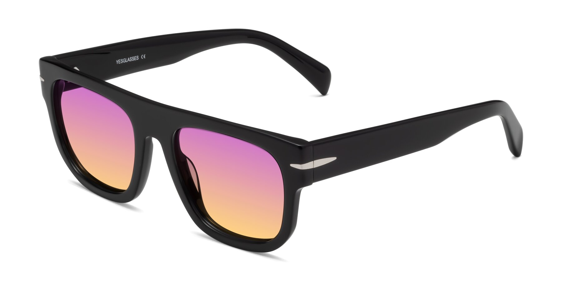 Angle of Campbell in Black with Purple / Yellow Gradient Lenses