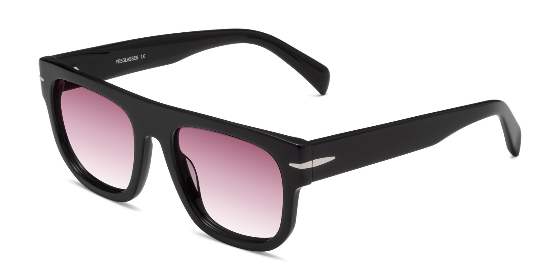 Angle of Campbell in Black with Wine Gradient Lenses