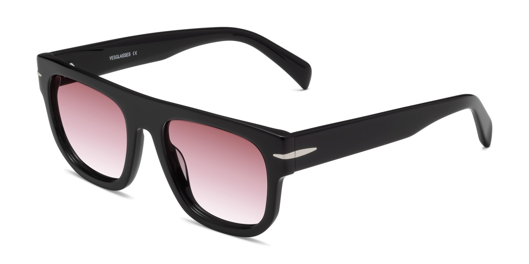 Angle of Campbell in Black with Garnet Gradient Lenses