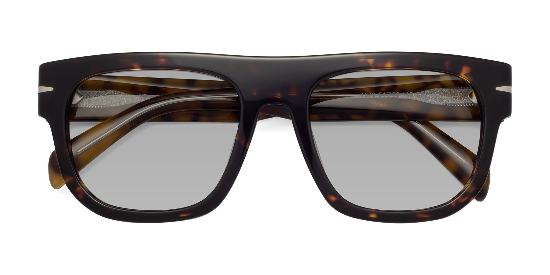 Folded Front of Campbell in Tortoise with Light Gray Tinted Lenses