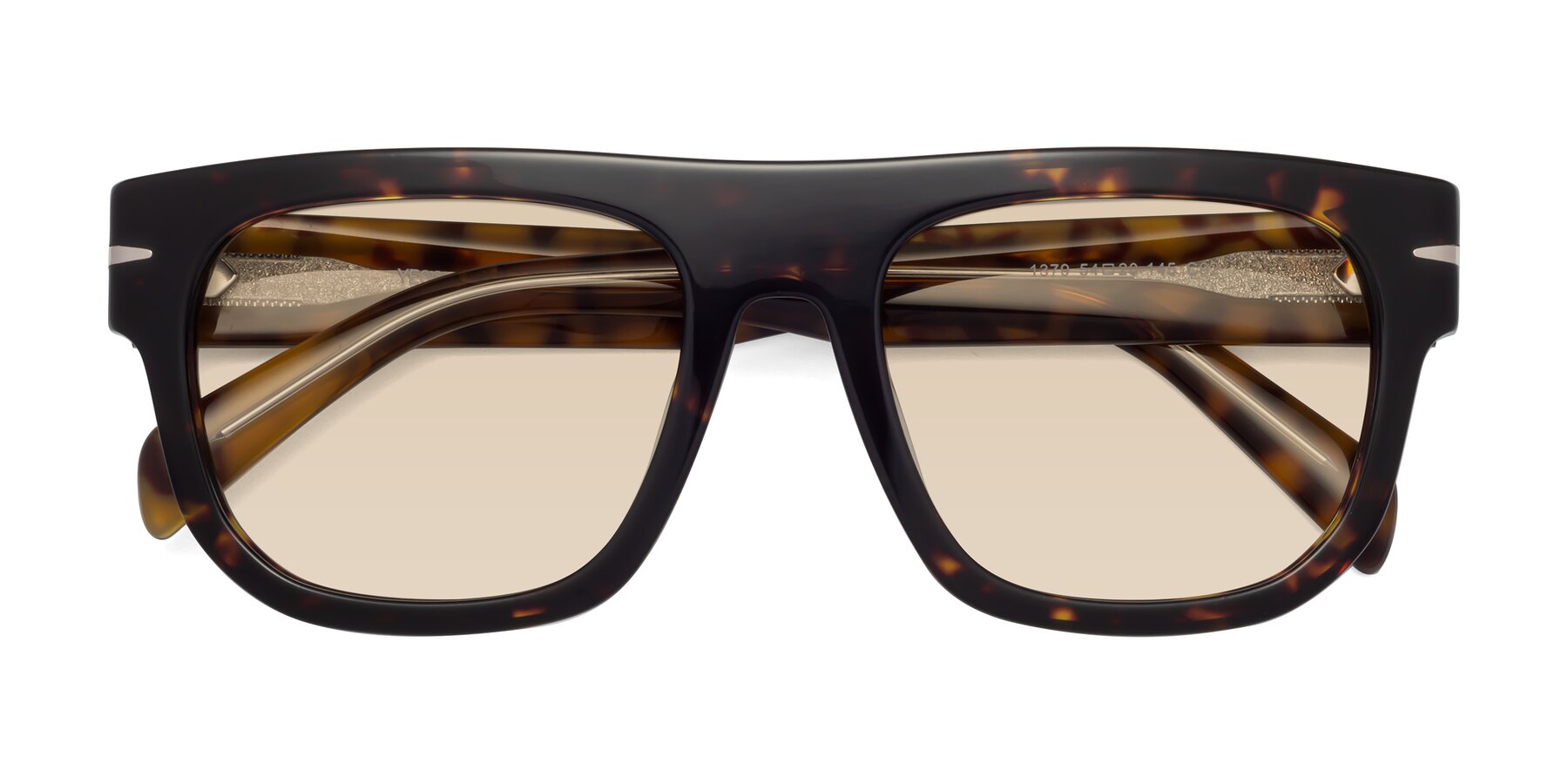 Folded Front of Campbell in Tortoise with Light Brown Tinted Lenses