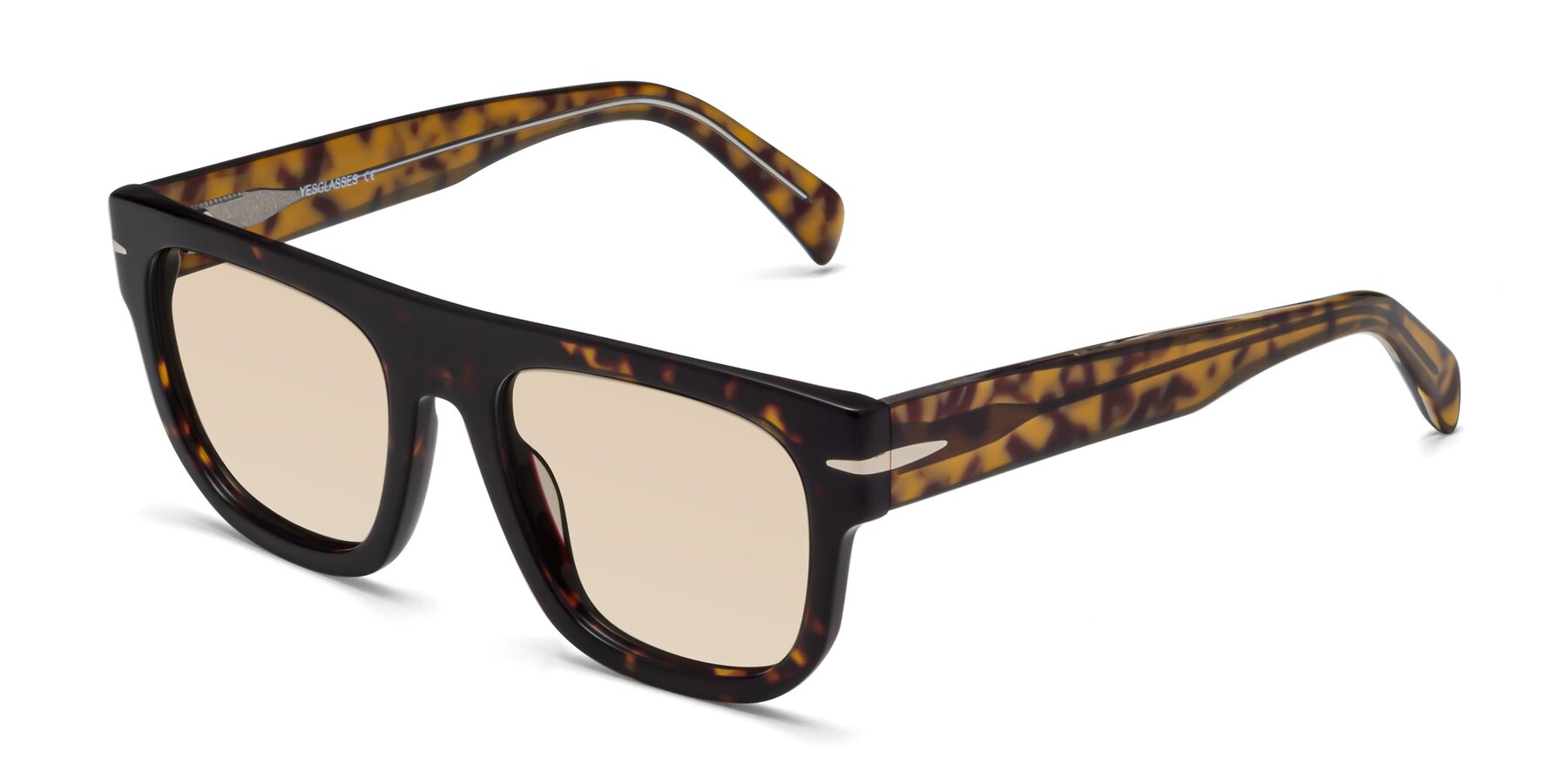 Angle of Campbell in Tortoise with Light Brown Tinted Lenses