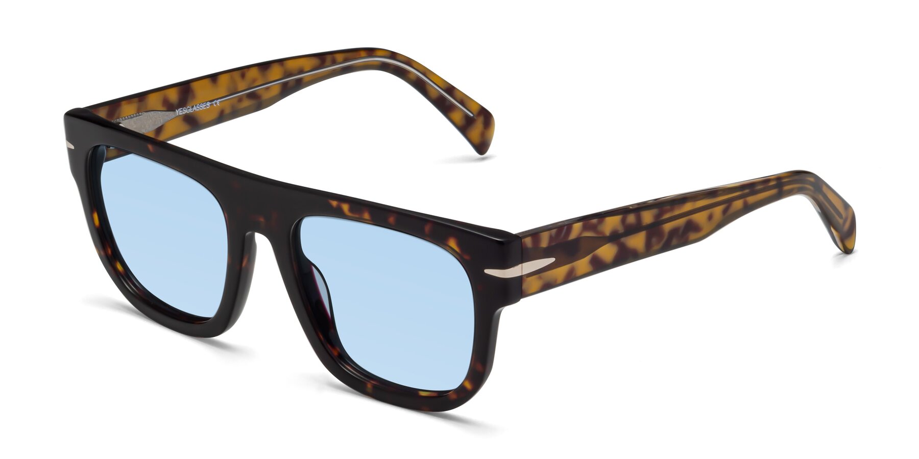 Angle of Campbell in Tortoise with Light Blue Tinted Lenses