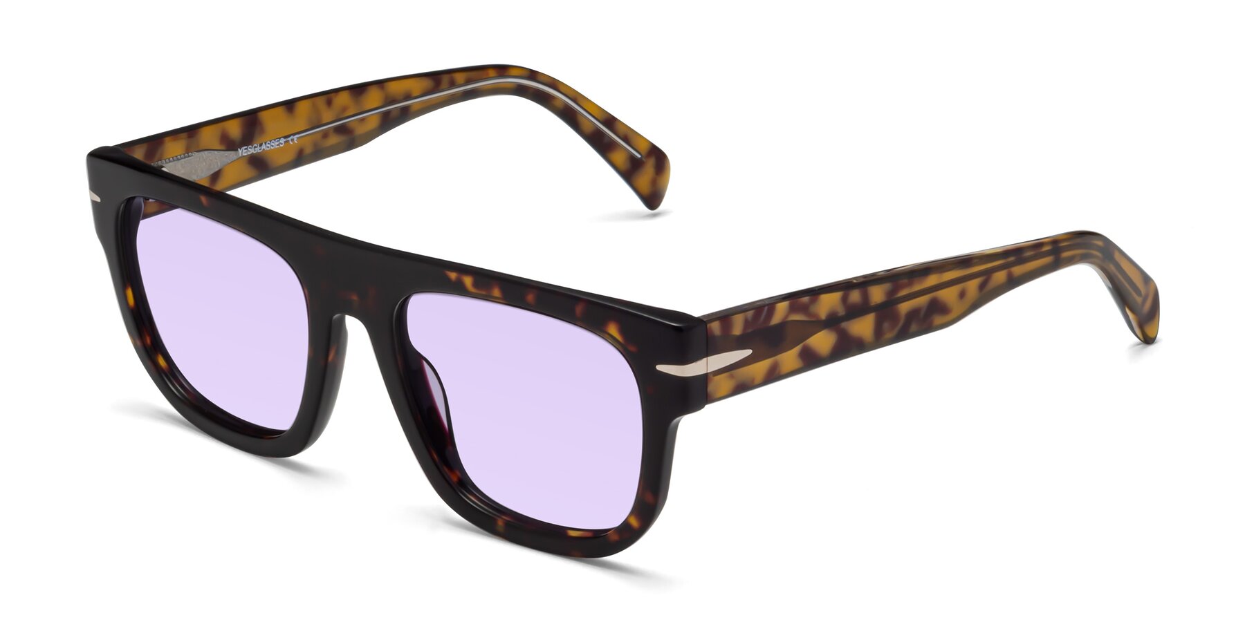 Angle of Campbell in Tortoise with Light Purple Tinted Lenses