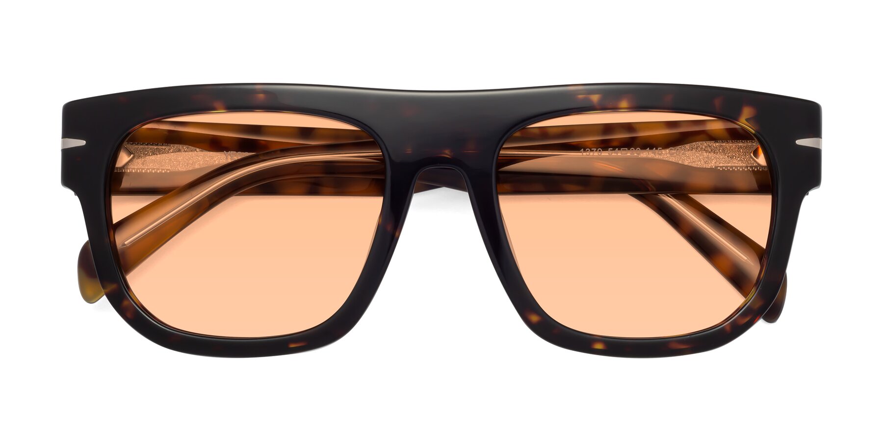 Folded Front of Campbell in Tortoise with Light Orange Tinted Lenses