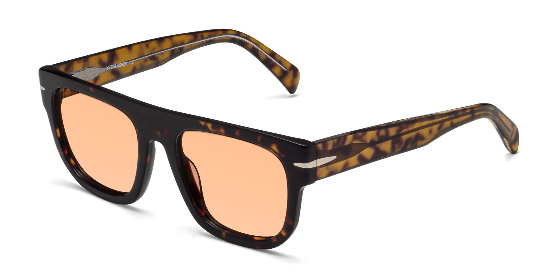 Angle of Campbell in Tortoise with Light Orange Tinted Lenses