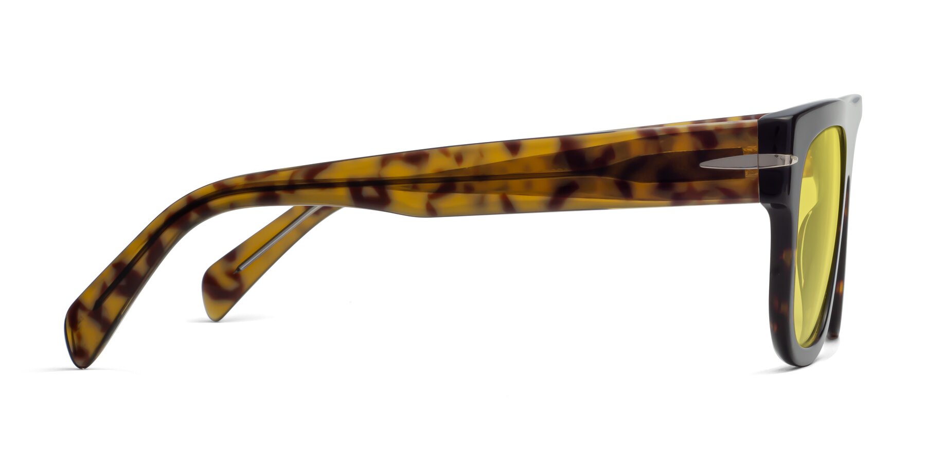 Side of Campbell in Tortoise with Medium Yellow Tinted Lenses