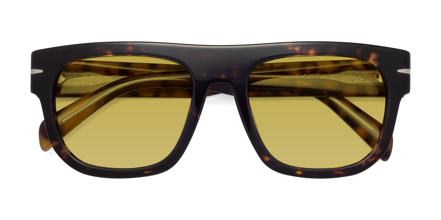 Folded Front of Campbell in Tortoise with Champagne Tinted Lenses