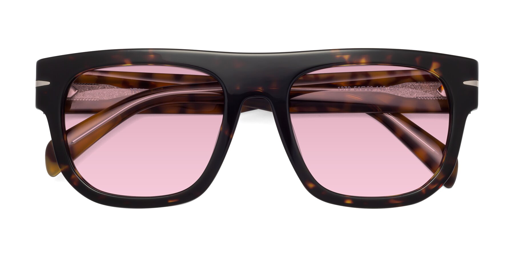 Folded Front of Campbell in Tortoise with Light Wine Tinted Lenses