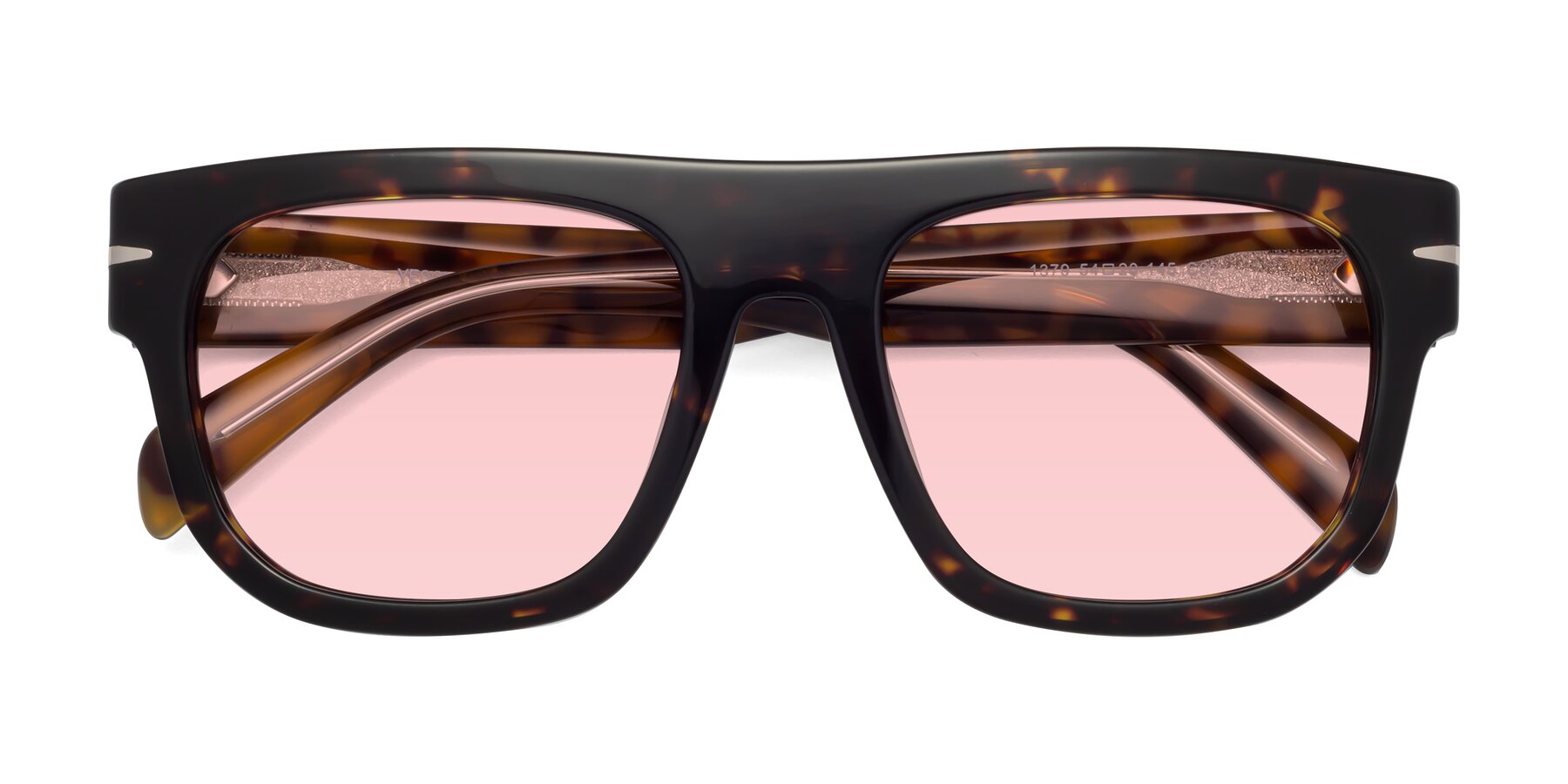 Folded Front of Campbell in Tortoise with Light Garnet Tinted Lenses