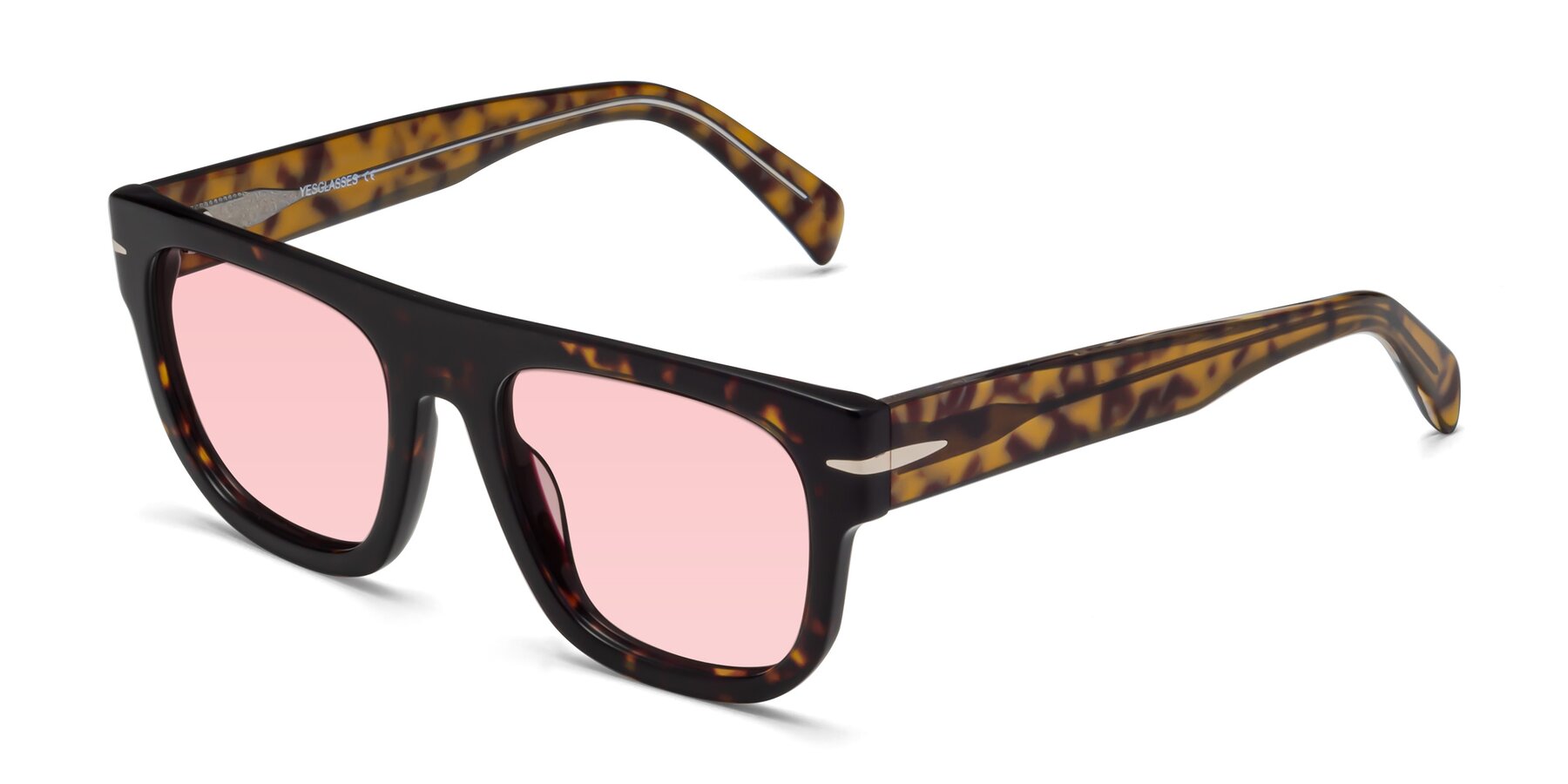 Angle of Campbell in Tortoise with Light Garnet Tinted Lenses