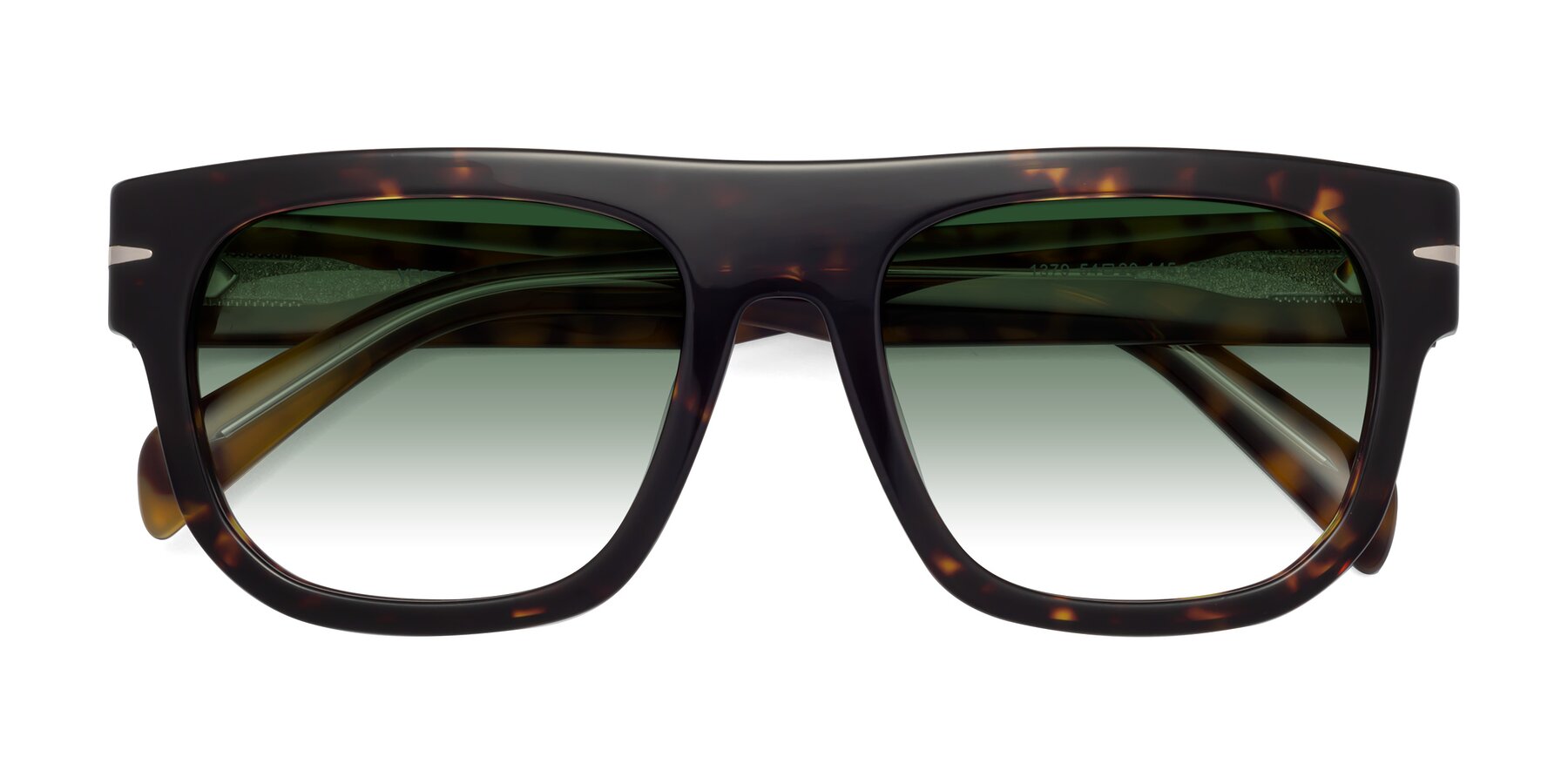 Folded Front of Campbell in Tortoise with Green Gradient Lenses