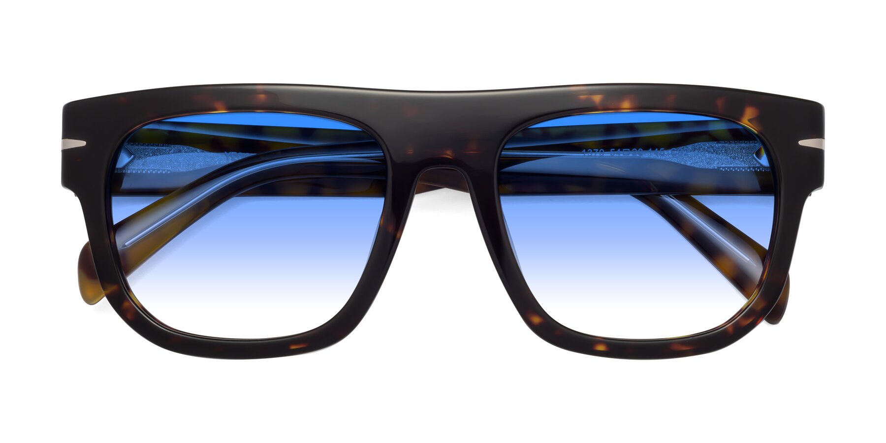 Folded Front of Campbell in Tortoise with Blue Gradient Lenses