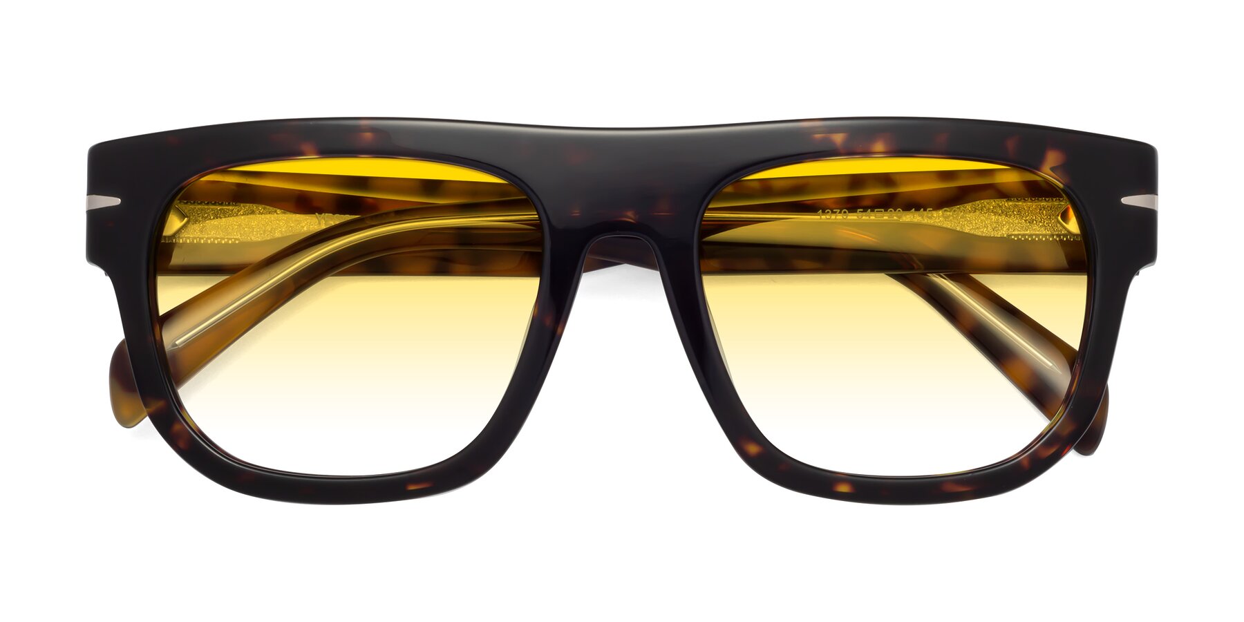 Folded Front of Campbell in Tortoise with Yellow Gradient Lenses