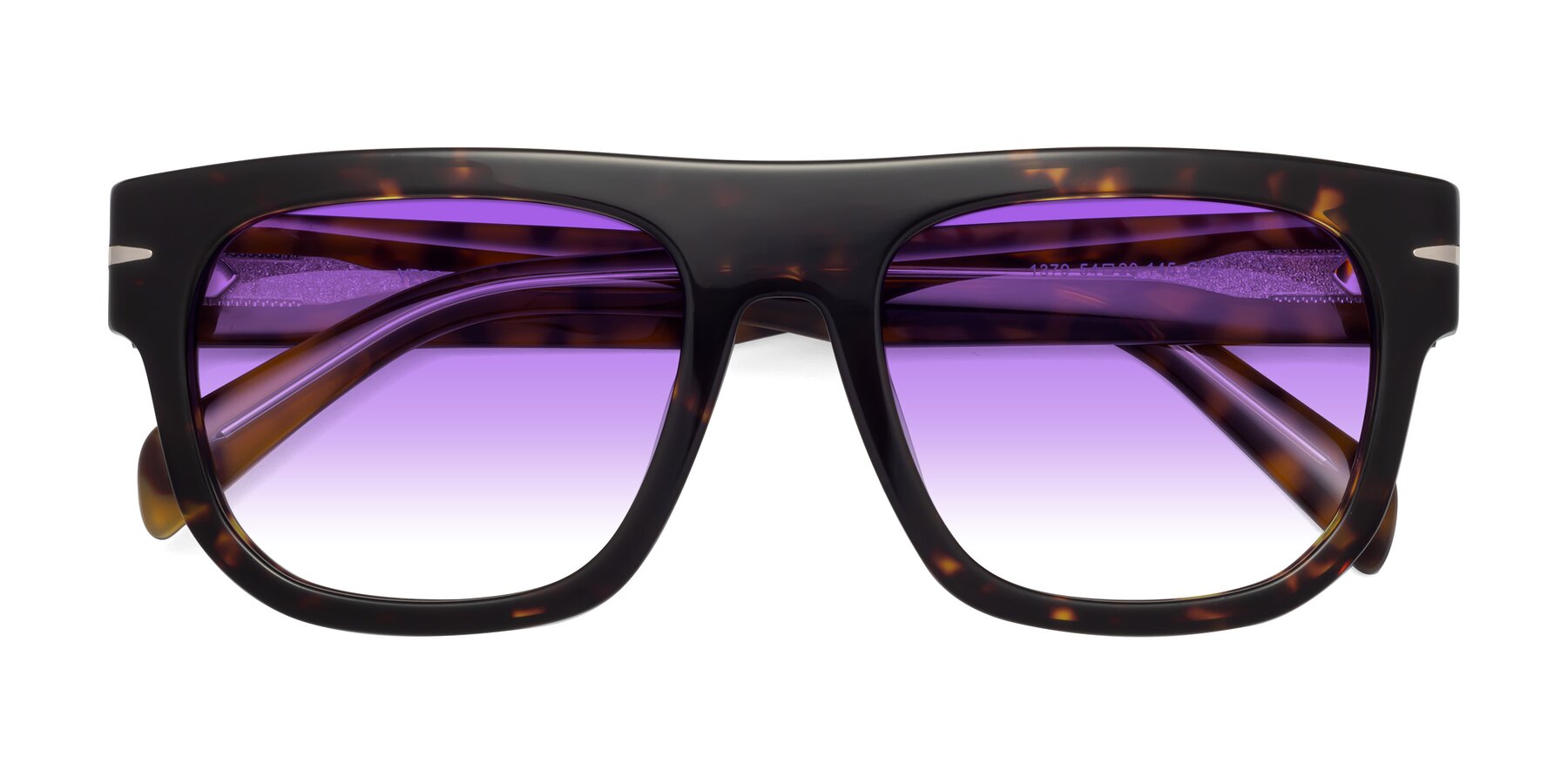 Folded Front of Campbell in Tortoise with Purple Gradient Lenses