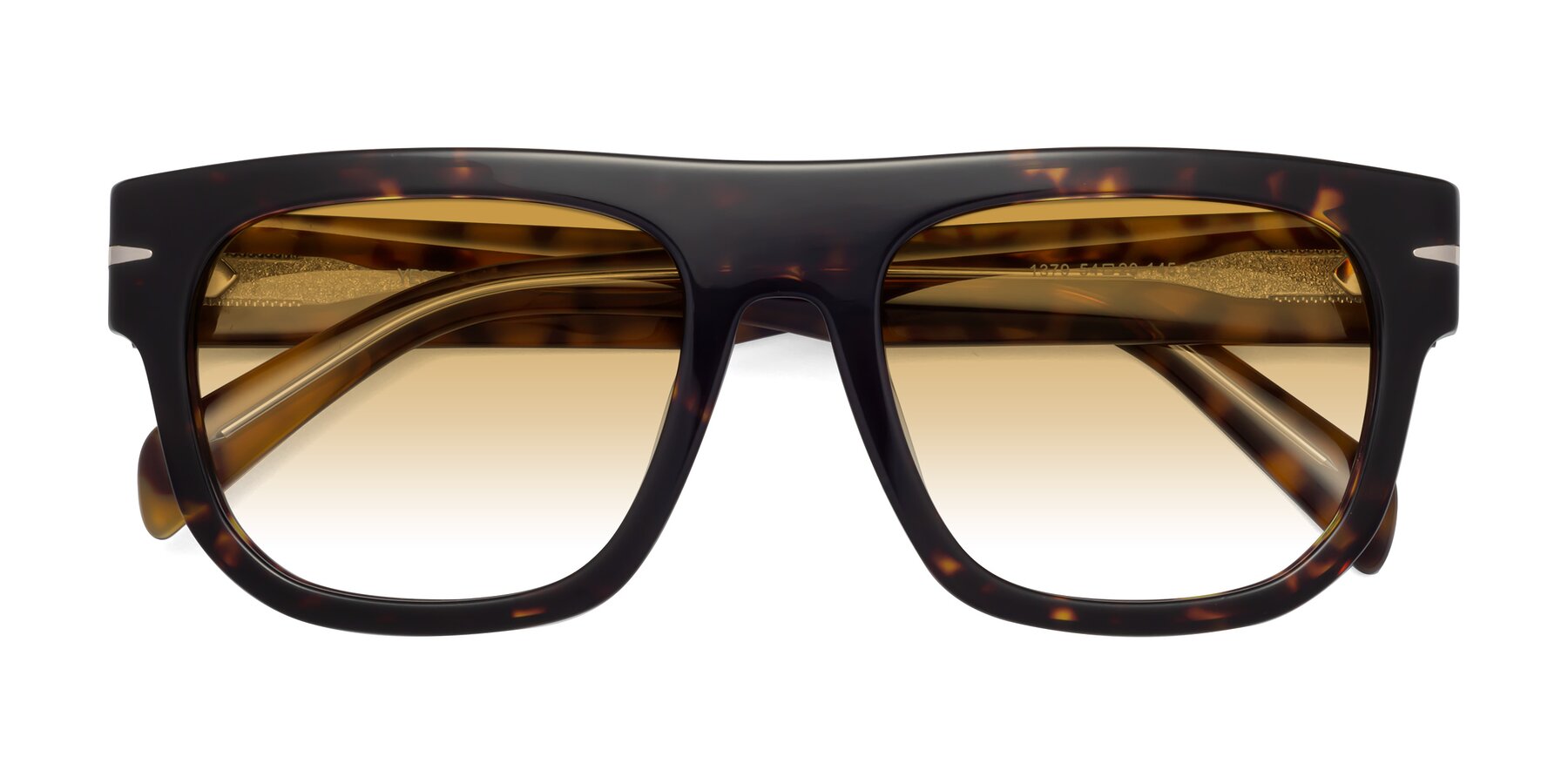 Folded Front of Campbell in Tortoise with Champagne Gradient Lenses