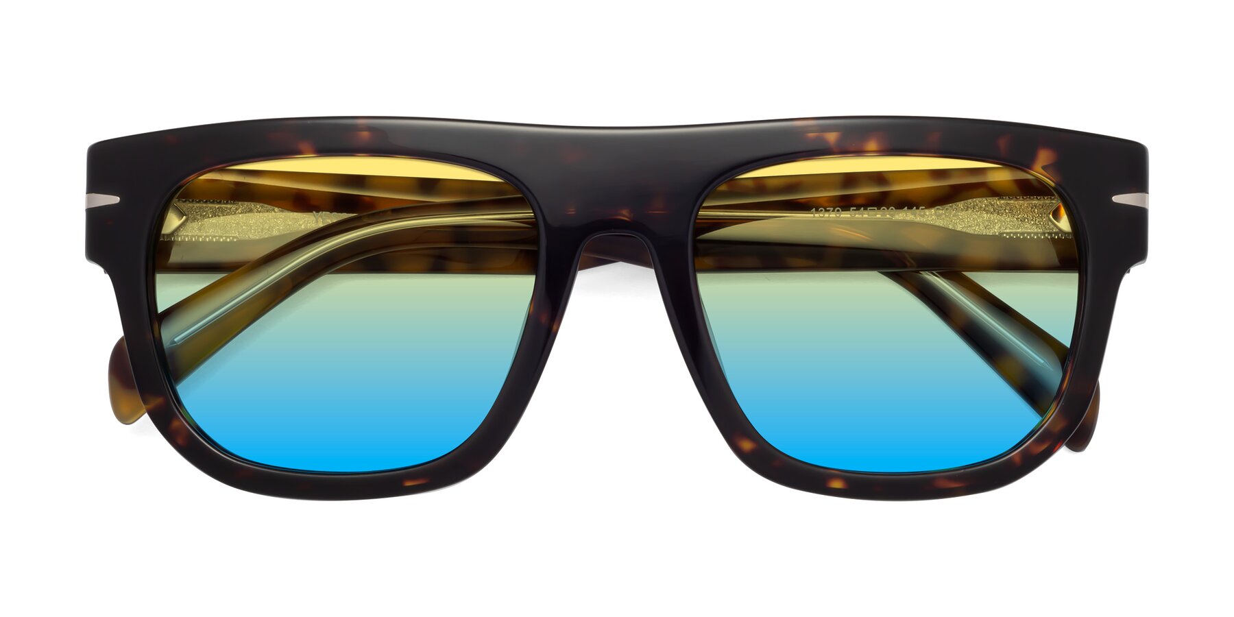 Folded Front of Campbell in Tortoise with Yellow / Blue Gradient Lenses