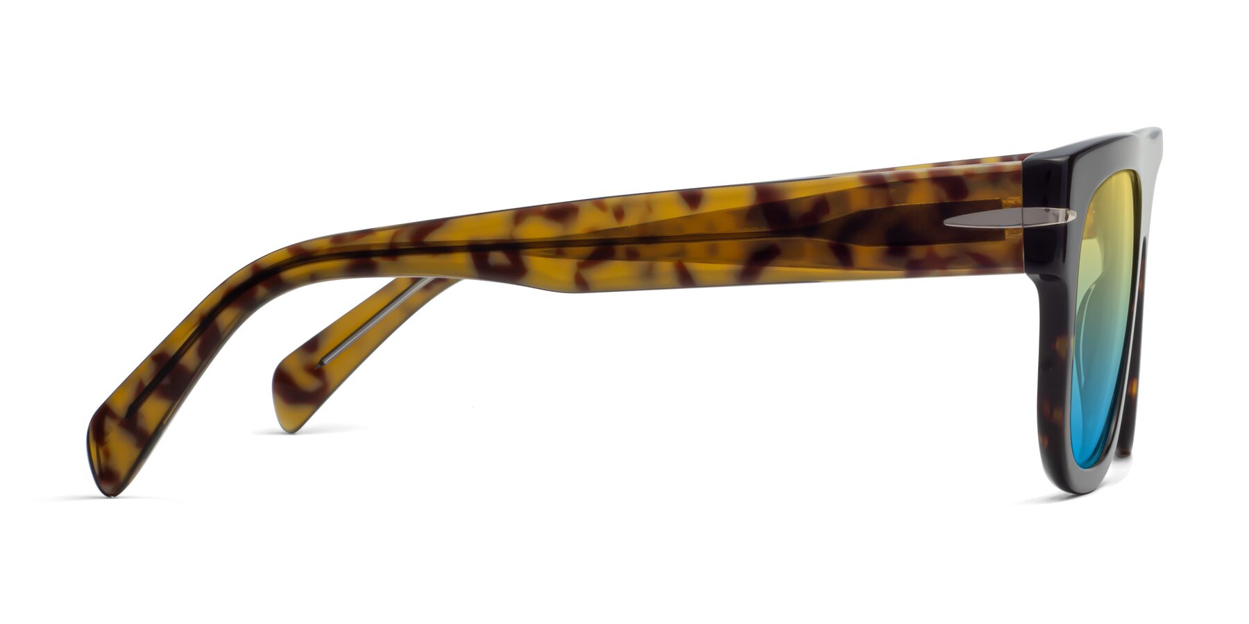 Side of Campbell in Tortoise with Yellow / Blue Gradient Lenses