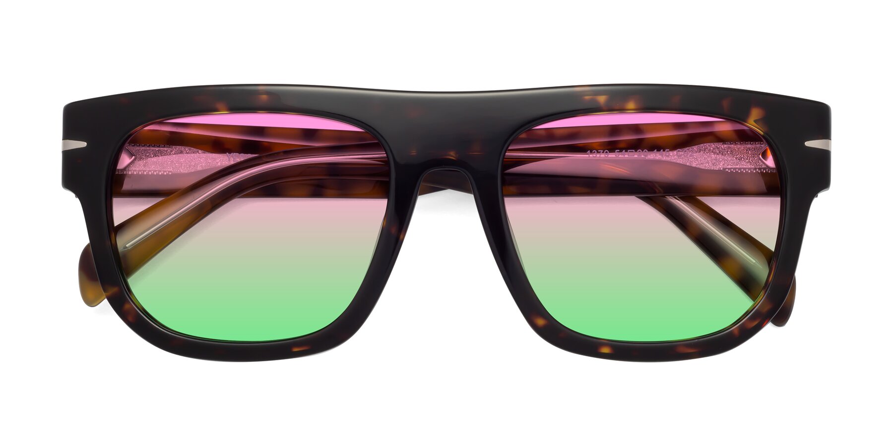 Folded Front of Campbell in Tortoise with Pink / Green Gradient Lenses