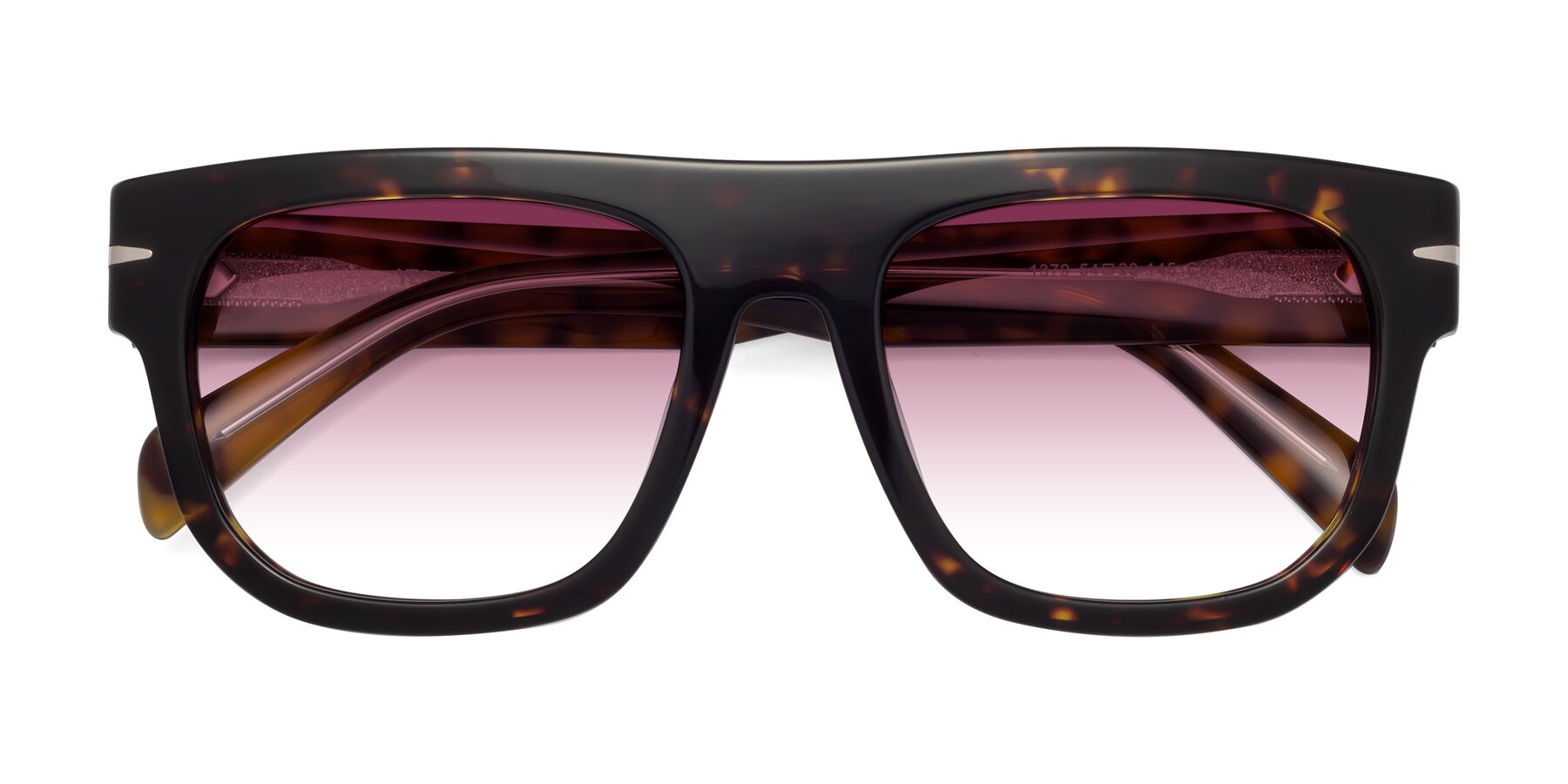 Folded Front of Campbell in Tortoise with Wine Gradient Lenses