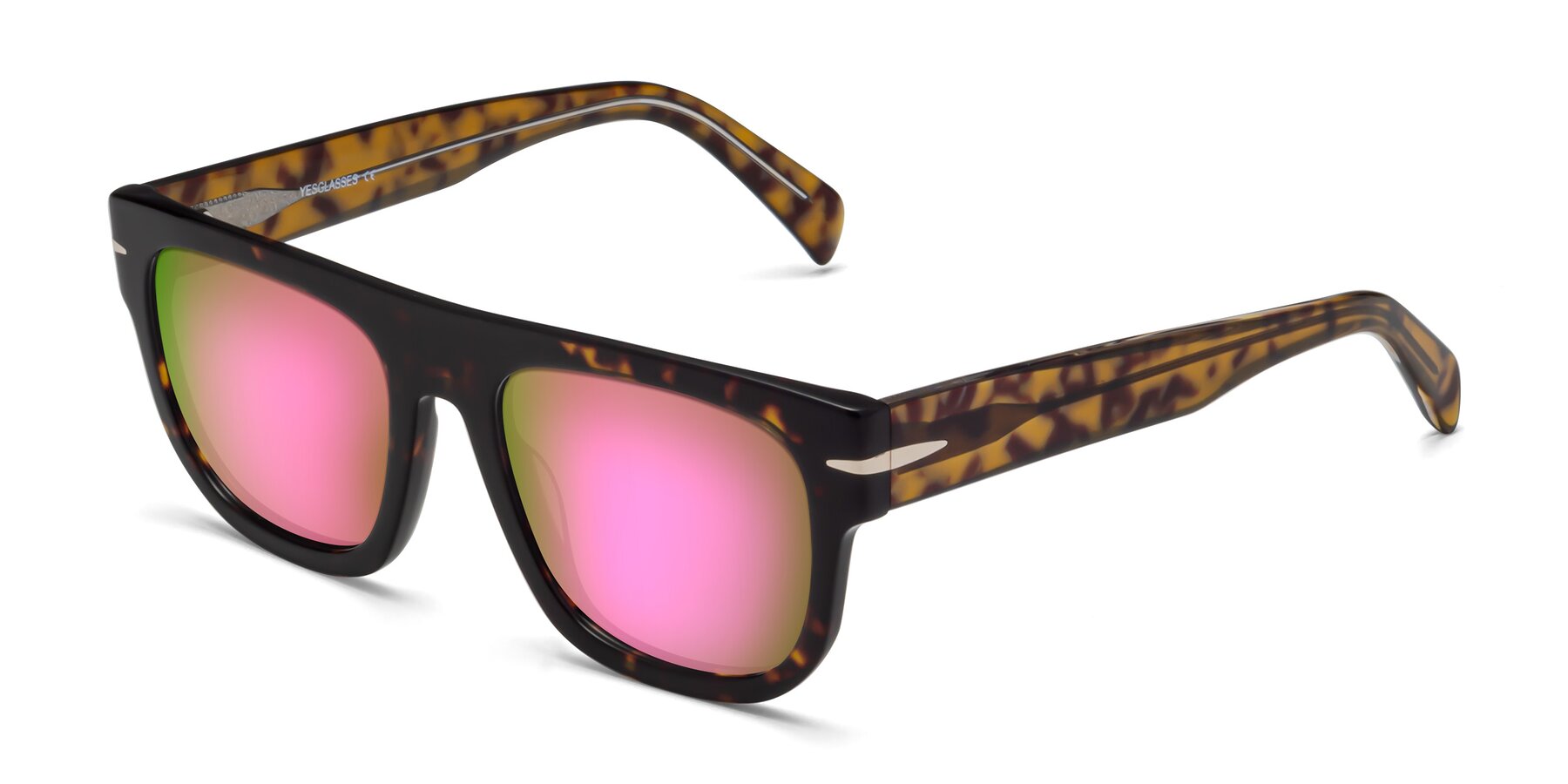 Angle of Campbell in Tortoise with Pink Mirrored Lenses
