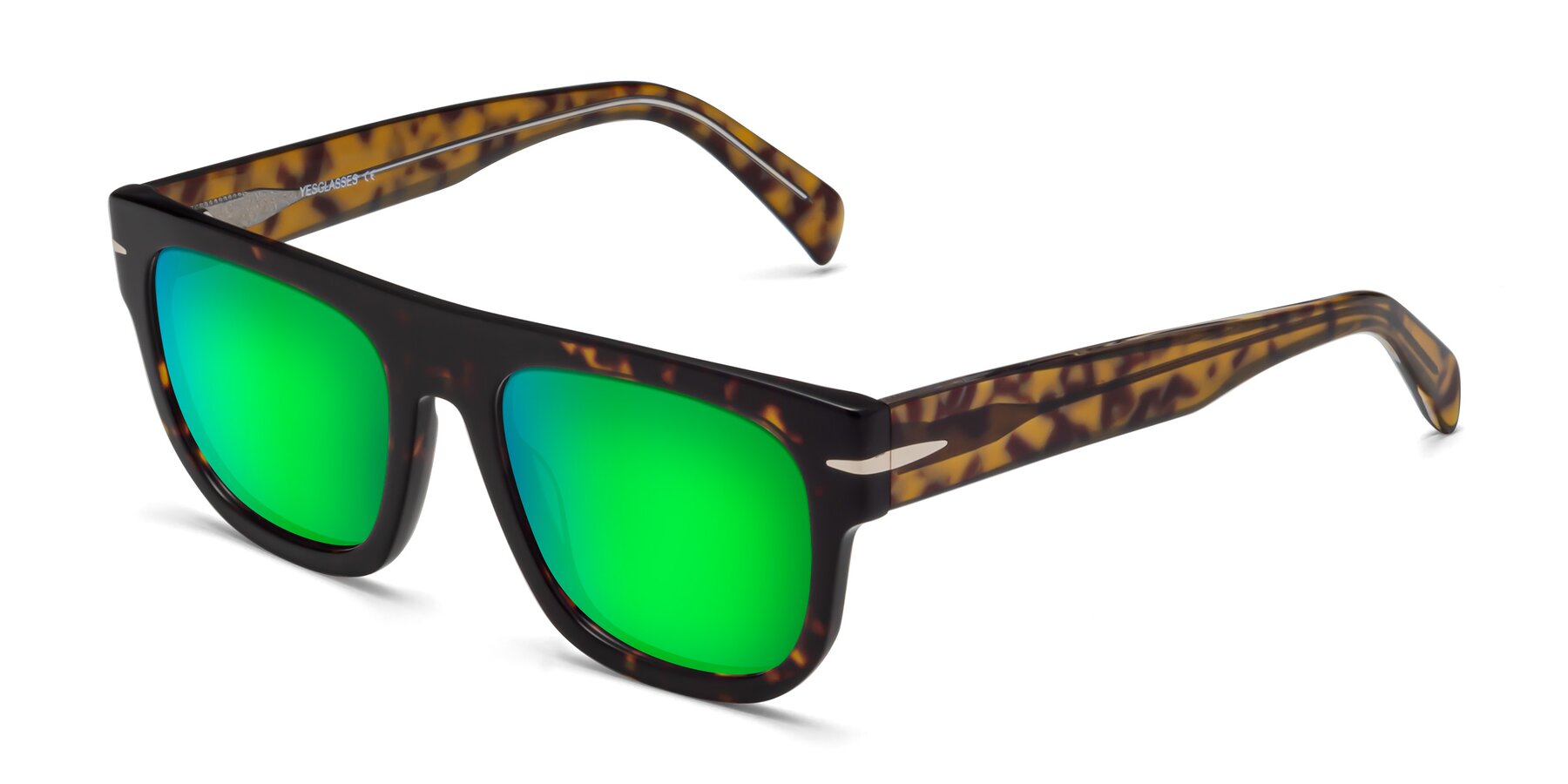 Angle of Campbell in Tortoise with Green Mirrored Lenses