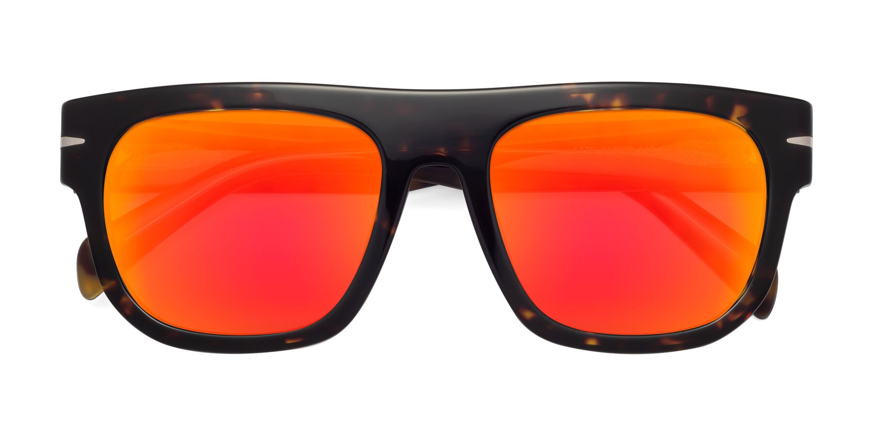 Folded Front of Campbell in Tortoise with Red Gold Mirrored Lenses