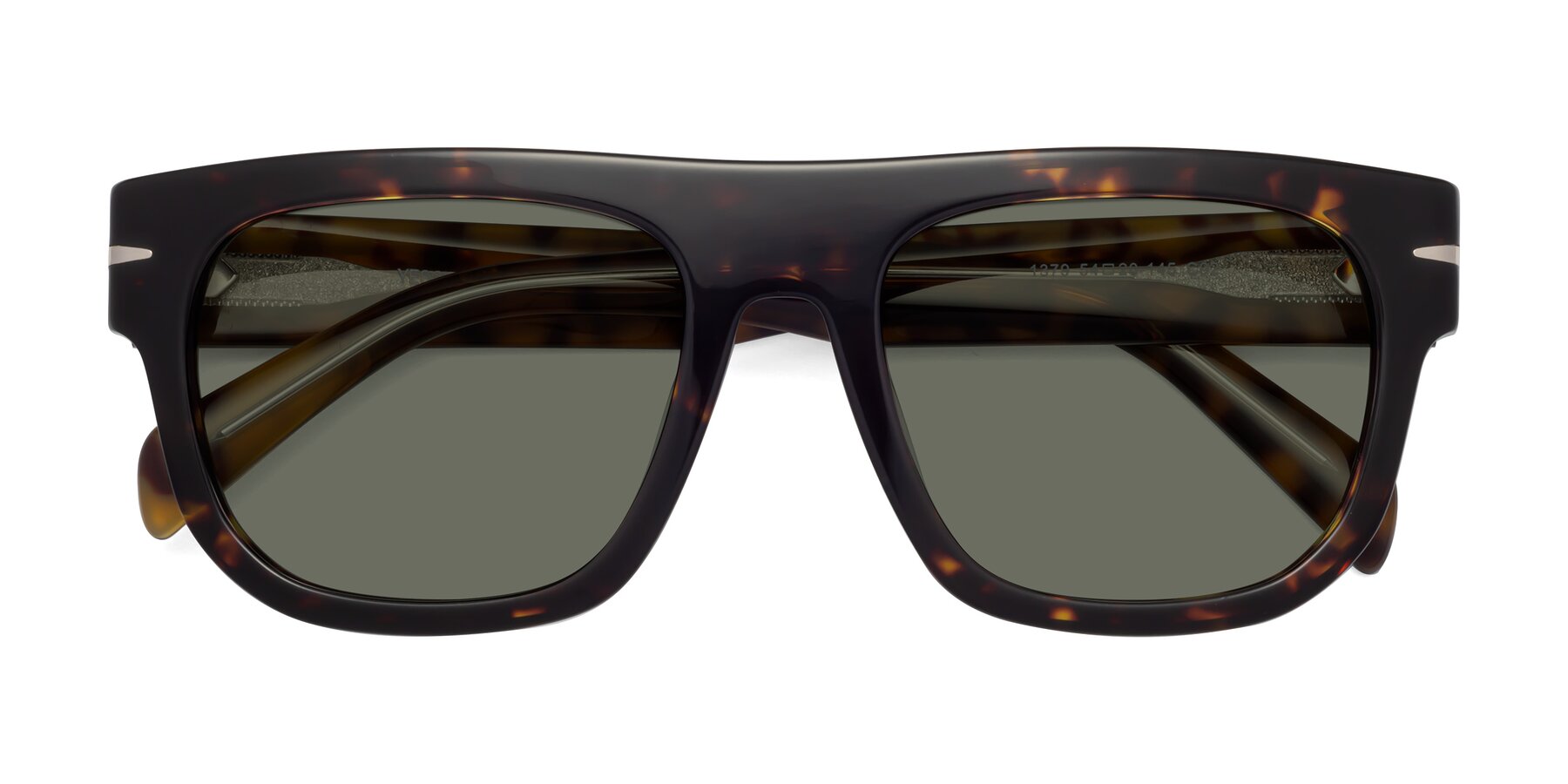 Folded Front of Campbell in Tortoise with Gray Polarized Lenses