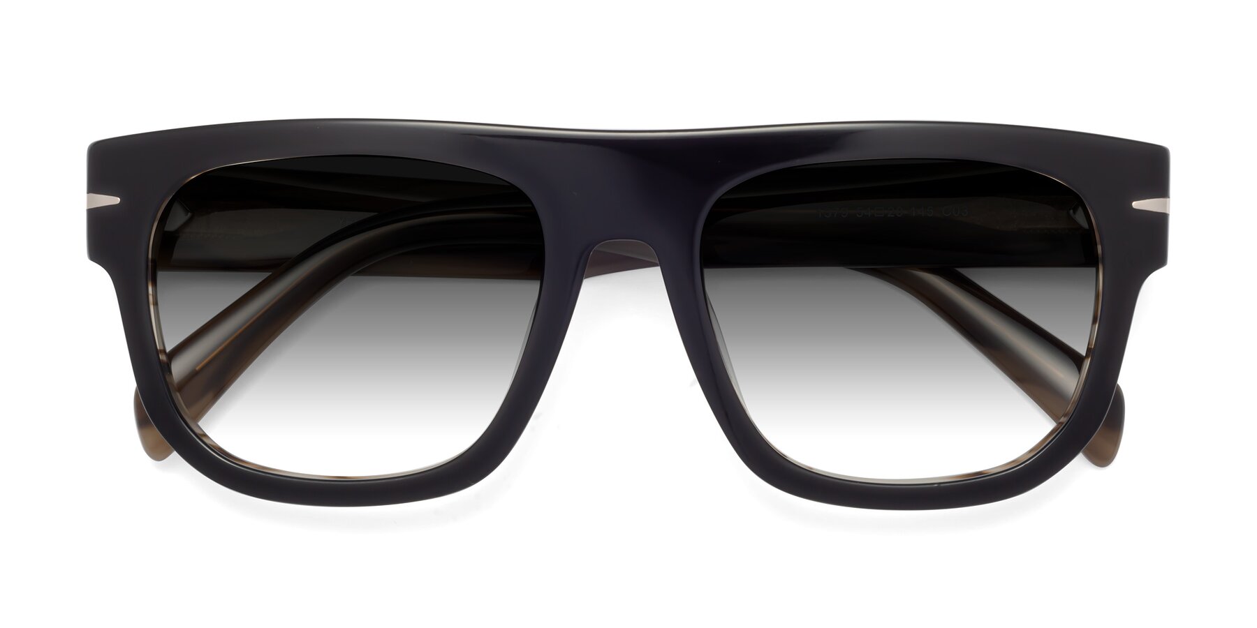 Folded Front of Campbell in Black-Stripe Brown with Gray Gradient Lenses