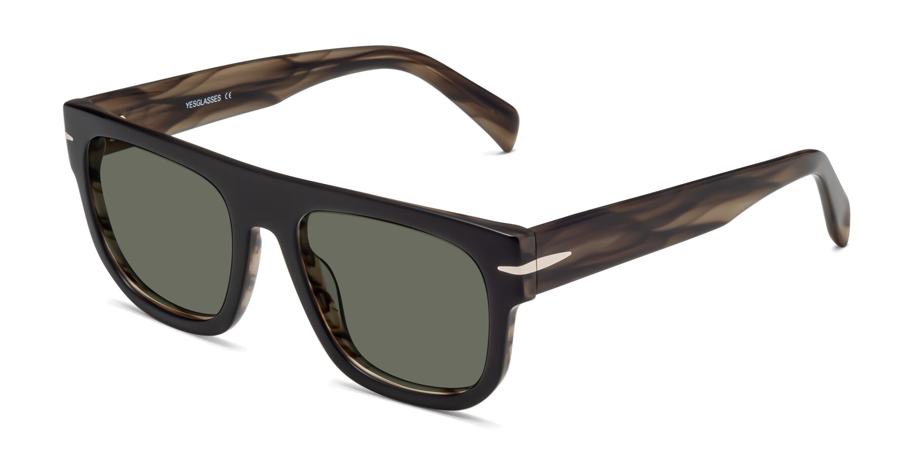 Angle of Campbell in Black-Stripe Brown with Gray Polarized Lenses