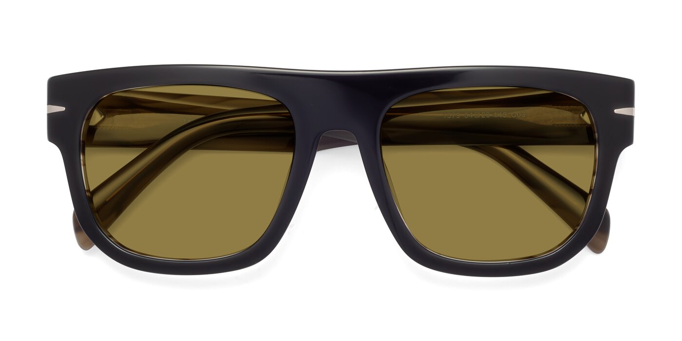 Campbell - Black / Stripe Brown Polarized Sunglasses