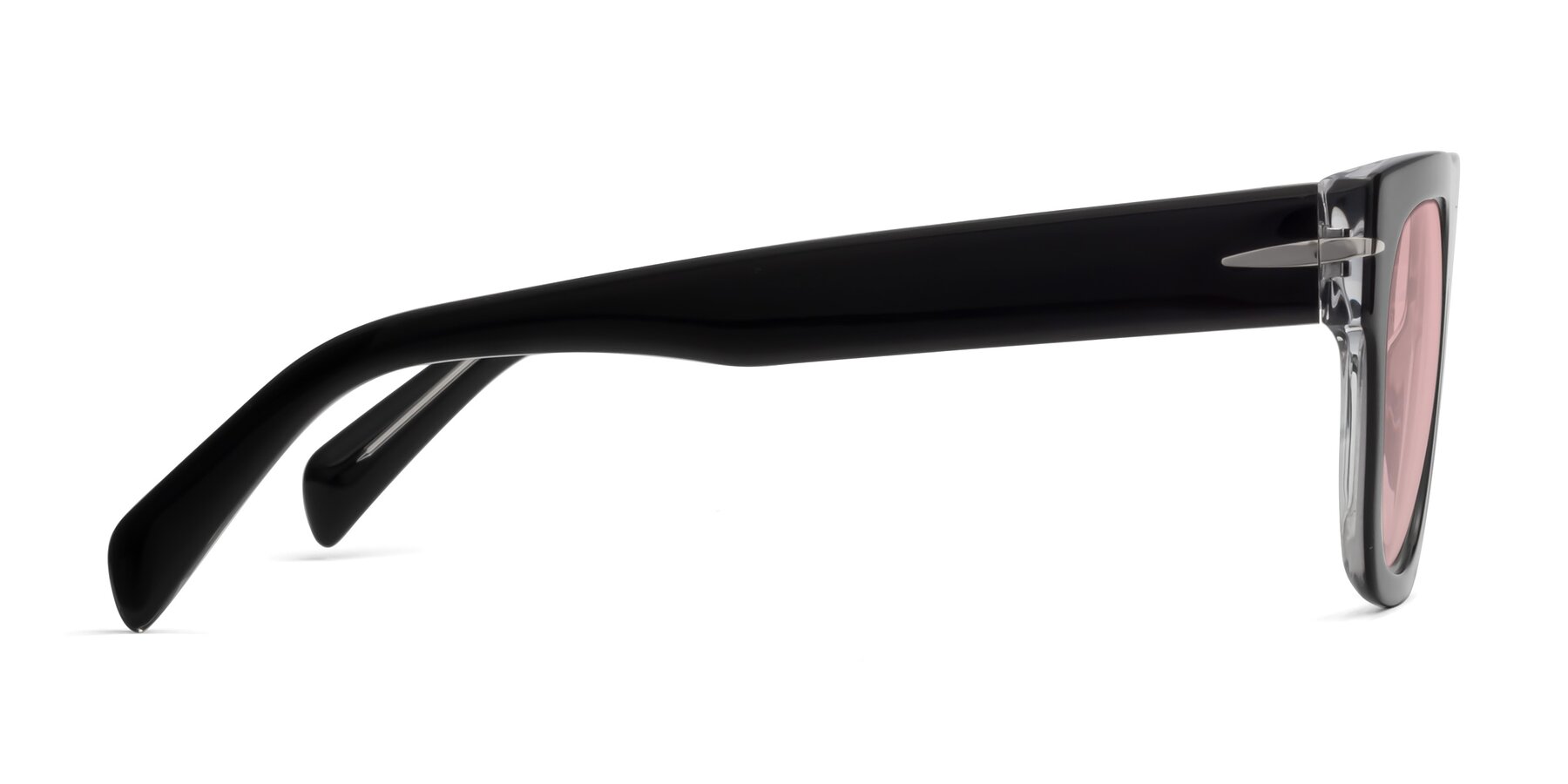 Side of Campbell in Black-Clear with Light Garnet Tinted Lenses