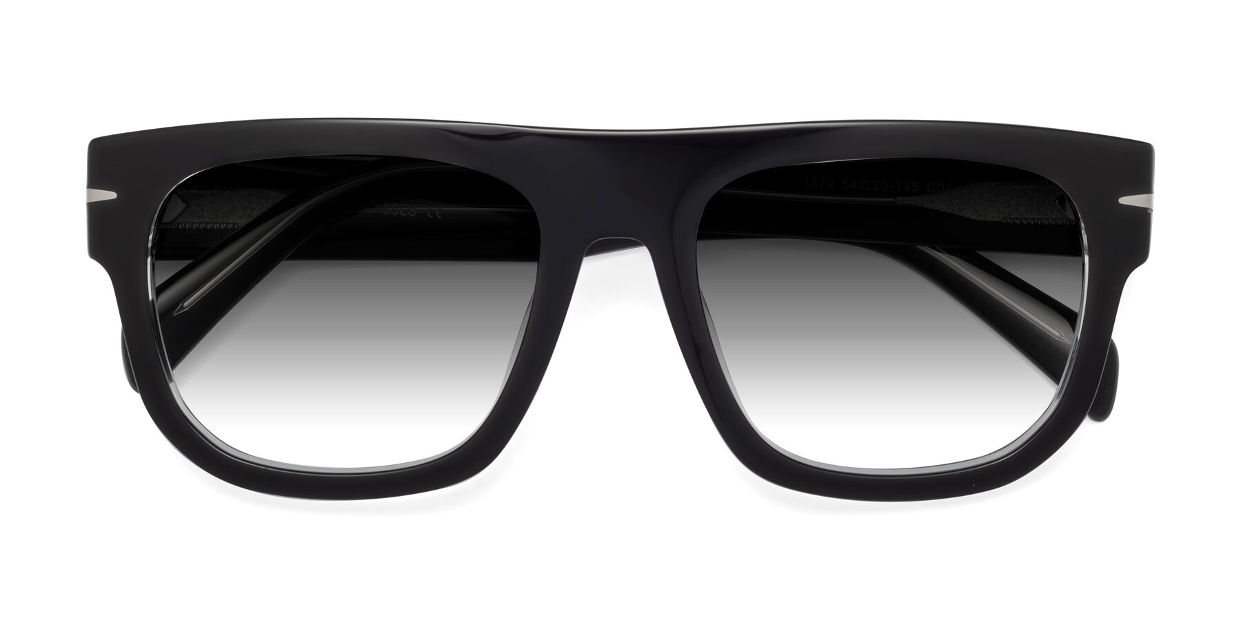 Folded Front of Campbell in Black-Clear with Gray Gradient Lenses