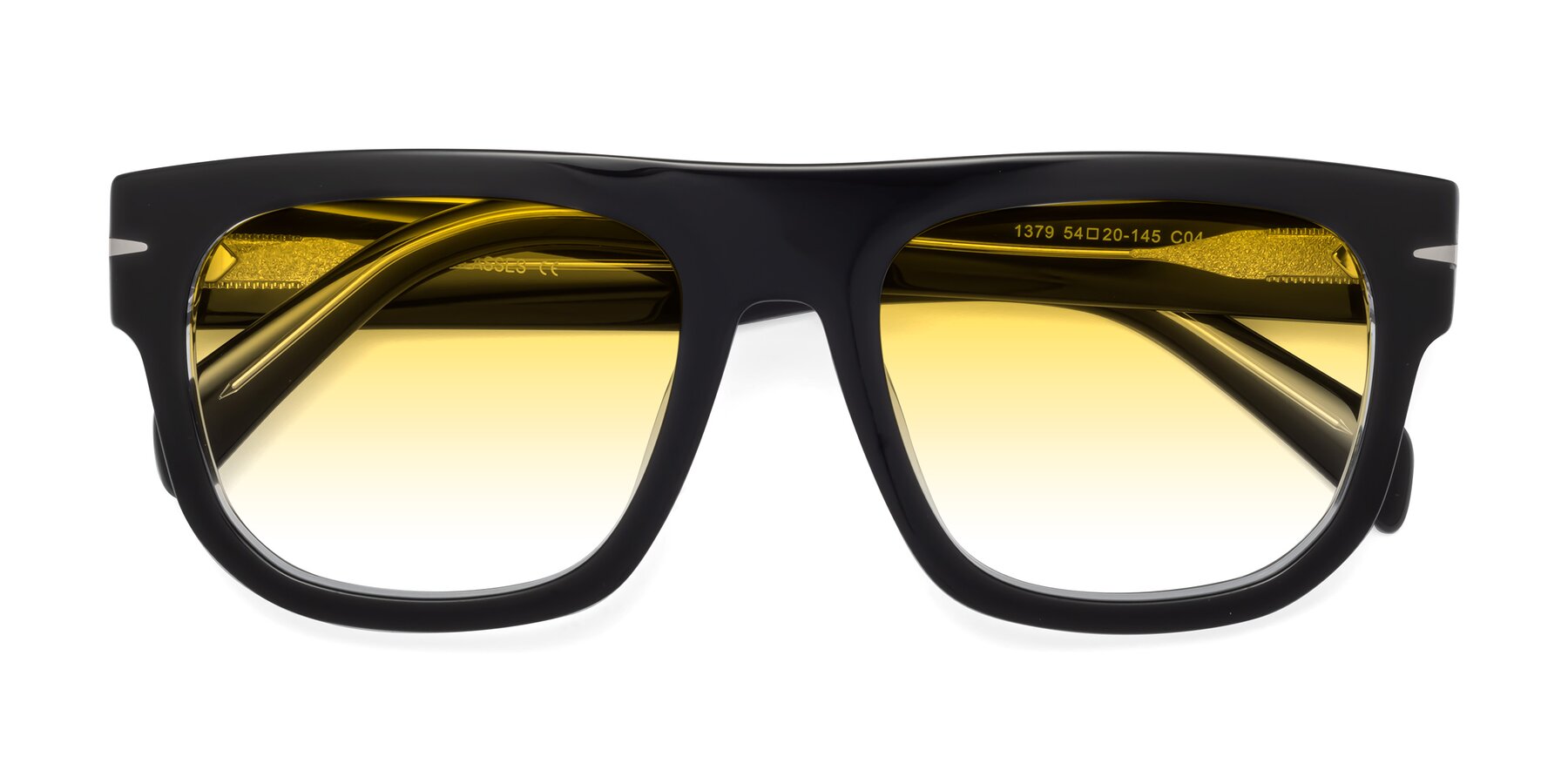 Folded Front of Campbell in Black-Clear with Yellow Gradient Lenses