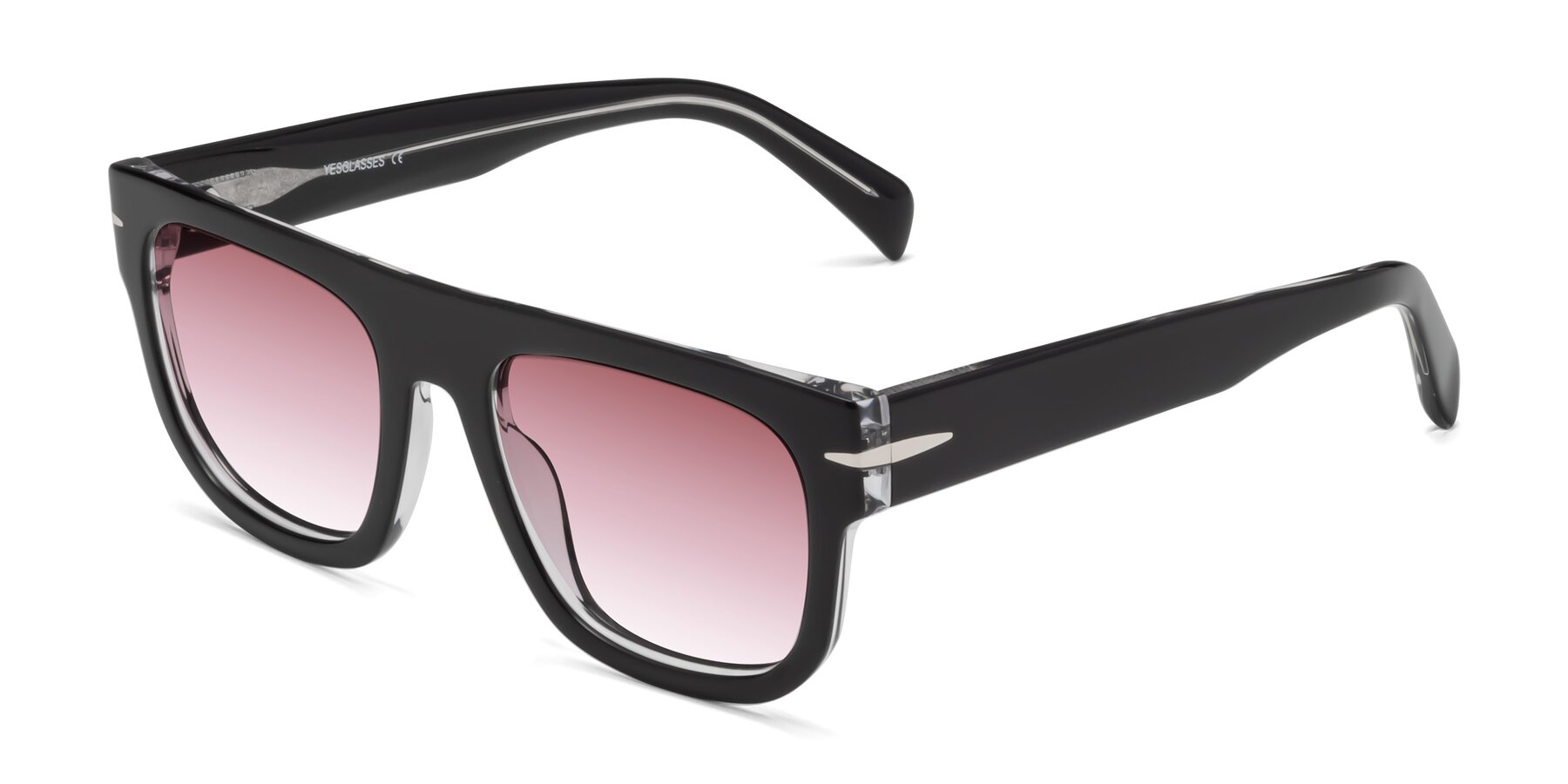 Angle of Campbell in Black-Clear with Garnet Gradient Lenses