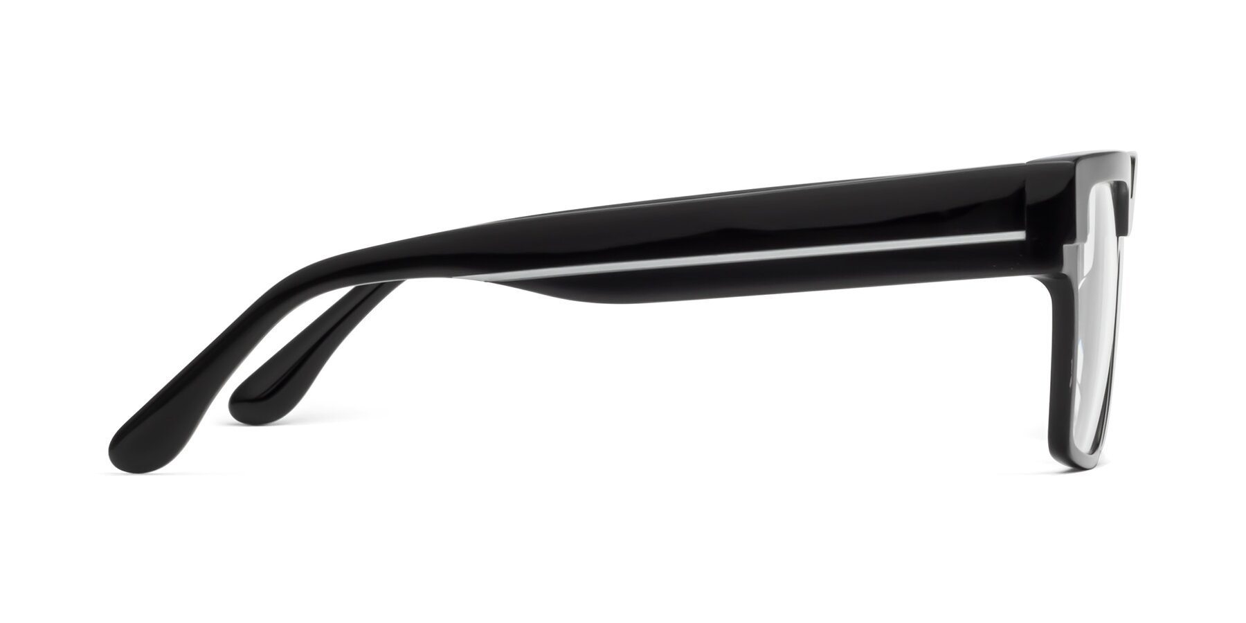 Side of Rincon in Black with Clear Reading Eyeglass Lenses