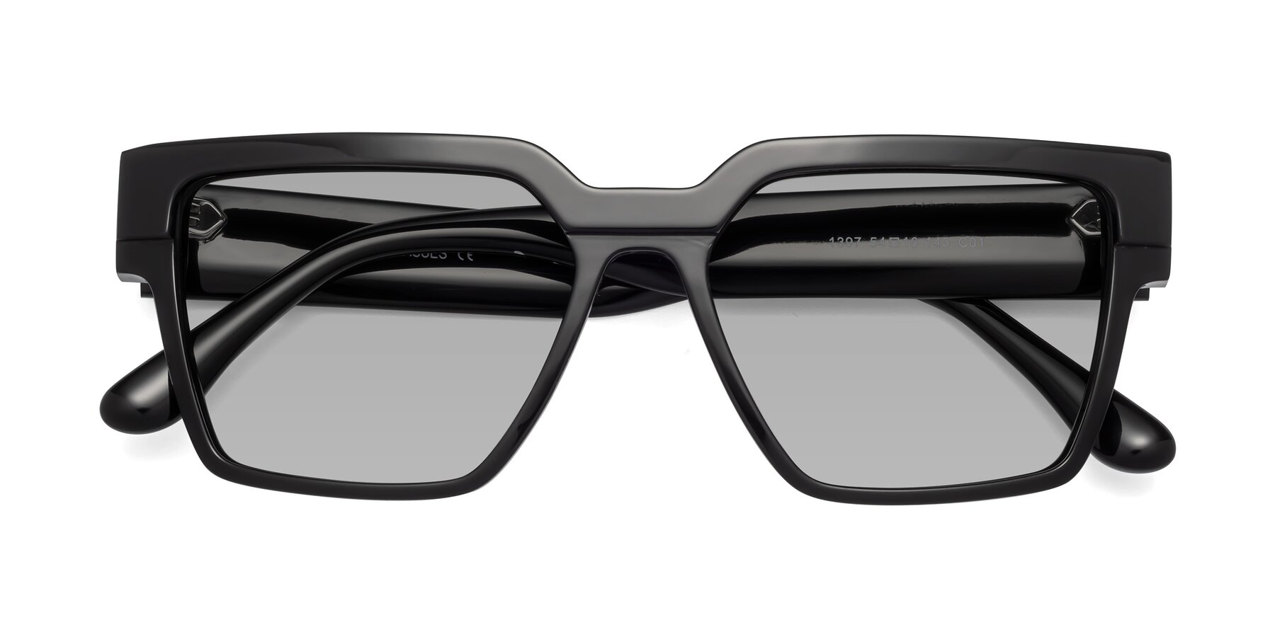 Folded Front of Rincon in Black with Light Gray Tinted Lenses