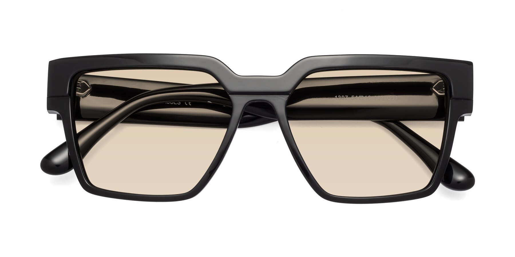 Folded Front of Rincon in Black with Light Brown Tinted Lenses
