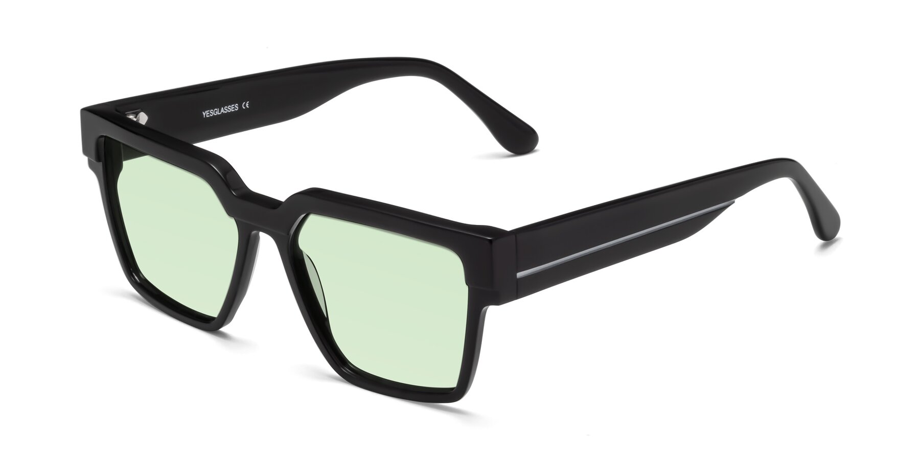 Angle of Rincon in Black with Light Green Tinted Lenses